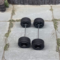Custom Hot Wheels - Matchbox Rubber Tires & Wheels: Rubber Tires And Black 5 Spoke Deep Dish Wheels 10mm - 10mm
