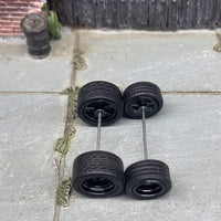 Custom Hot Wheels - Matchbox Rubber Tires & Wheels: Rubber Tires And Black 5 Spoke Deep Dish Wheels 10mm - 12mm