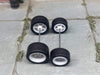 Custom Hot Wheels - Matchbox Rubber Tires & Wheels: Rubber Tires And White 5 Spoke Deep Dish Wheels 10mm - 12mm