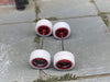 Custom Hot Wheels - Matchbox Rubber Tires & Wheels: White Rubber Tires And Chrome And Red 5 Spoke Deep Dish Wheels 10mm - 10mm