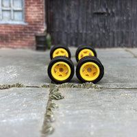 Custom Hot Wheels - Matchbox Rubber Tires & Wheels Yellow 5 Star Wheels 10mm - 10mm