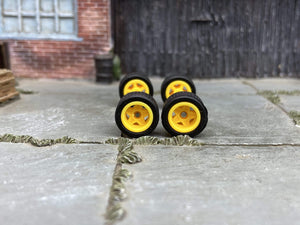 Custom Hot Wheels - Matchbox Rubber Tires & Wheels Yellow 5 Star Wheels 10mm - 10mm
