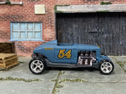 Custom Hot Wheels - Max Steel - Blue Gray - Chrome American Racing Wheels - Rubber Tires