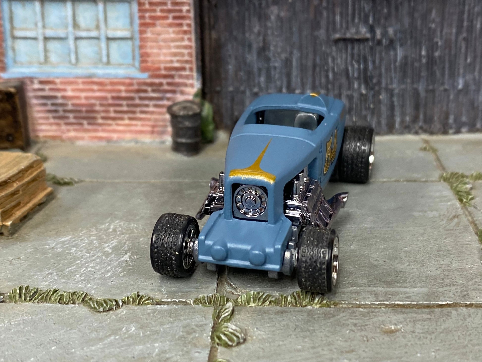 Custom Hot Wheels - Max Steel - Blue Gray - Chrome American Racing Wheels - Rubber Tires