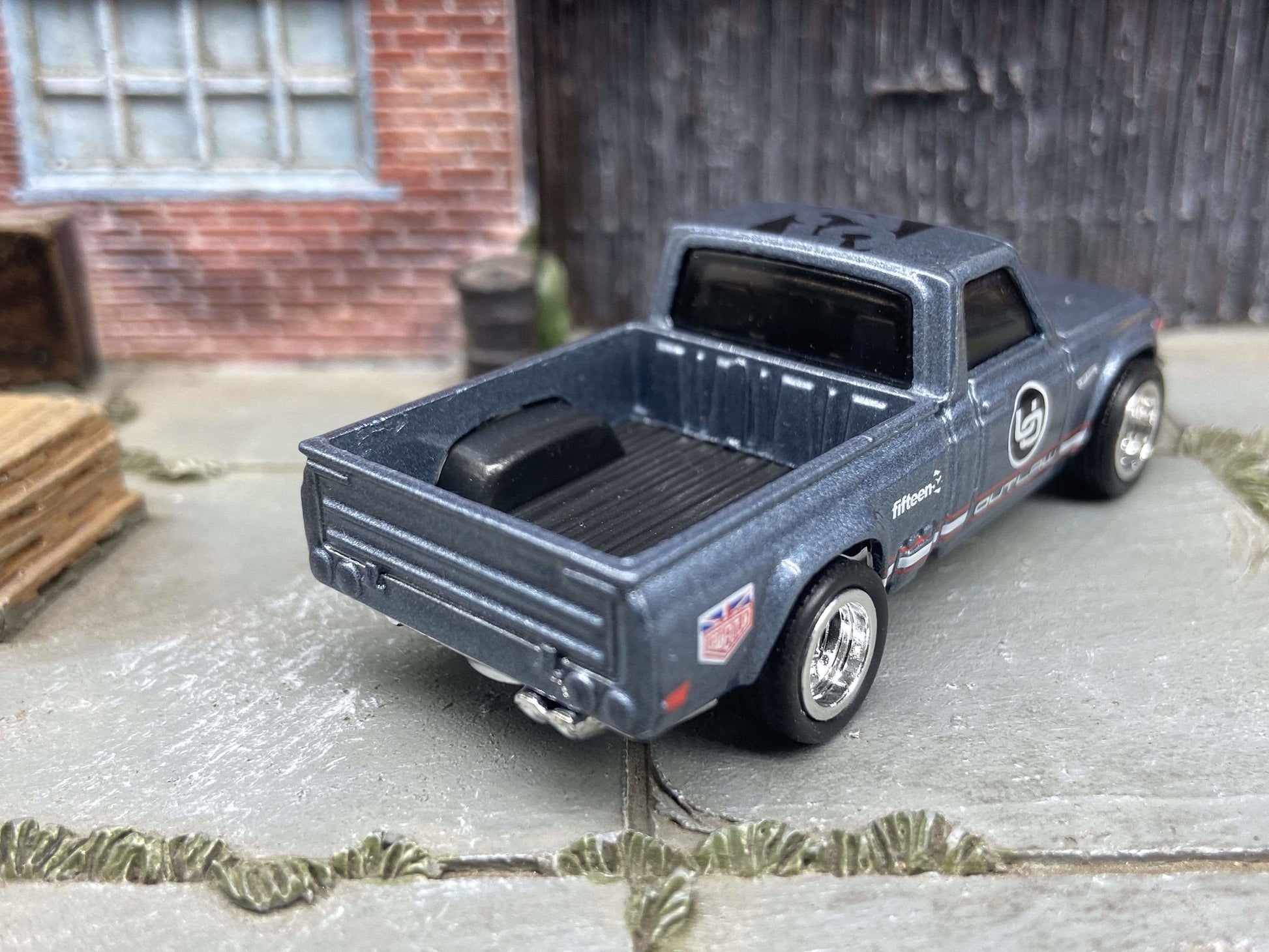 Custom Hot Wheels Mazda REPU Mini Truck In Gray Blue With 5 Spoke Deep Dish Wheels With Rubber Tires