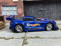 Blue Mercedes-AMG GT3 custom Hot Wheels with chrome wheels — view 3