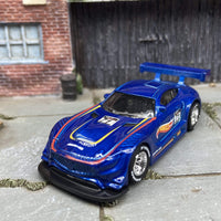 Custom Hot Wheels Mercedes AMG GT3 Race Car In Blue With Chrome Race Wheels With Yokohama Rubber Tires