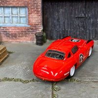 Custom Hot Wheels - Mercedes-Benz 300SL - Red and Black 2 - White Race Wheels - Rubber Tires