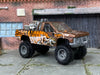 Custom Hot Wheels - Nissan Hardbody 4X4 Truck - Brown and Orange Tiger - Gray American Racing Wheels - Off Road Rubber Tires