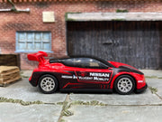 Custom Hot Wheels - Nissan Leaf Nismo - Red and Black - Chrome 12 Spoke Wheels - Rubber Tires
