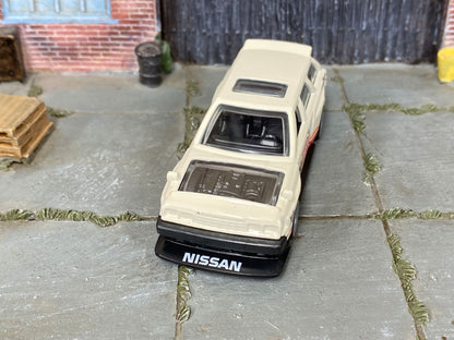 Custom Hot Wheels - Nissan Maxima Drift Car - White, Red and Black 68 - Gray 6 Spoke Wheels - Rubber Tires