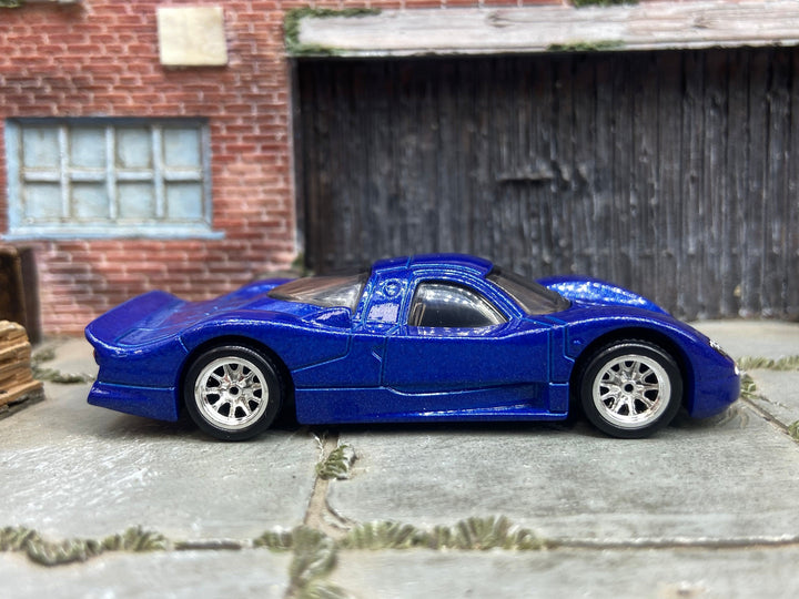 Custom Hot Wheels - Nissan R390 GT1 - Blue - Chrome BBS Wheels With Rubber Tires