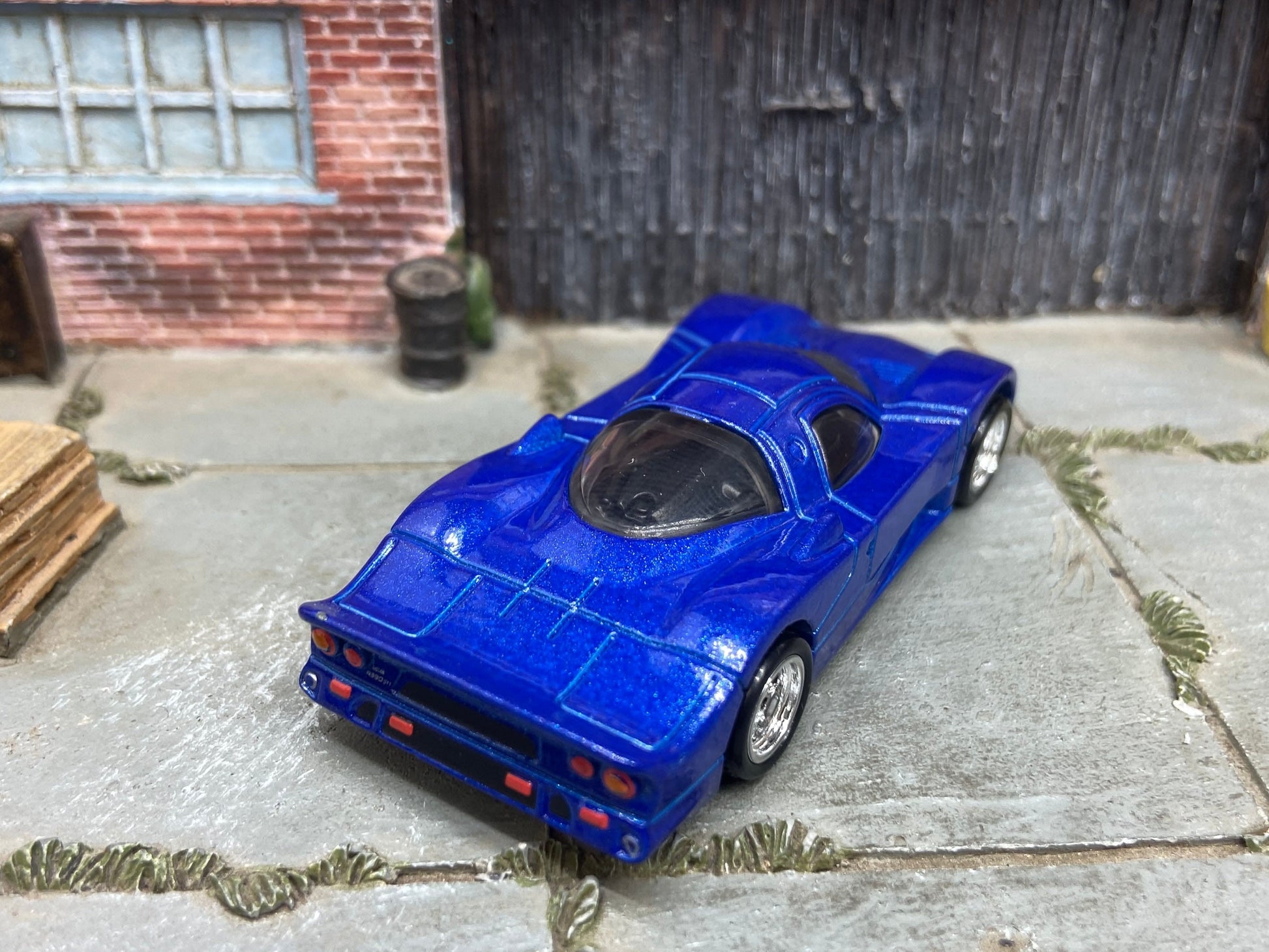 Custom Hot Wheels - Nissan R390 GT1 - Blue - Chrome BBS Wheels With Rubber Tires