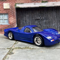 Custom Hot Wheels Nissan R390 GT1 In Blue With Chrome BBS Wheels With Rubber Tires
