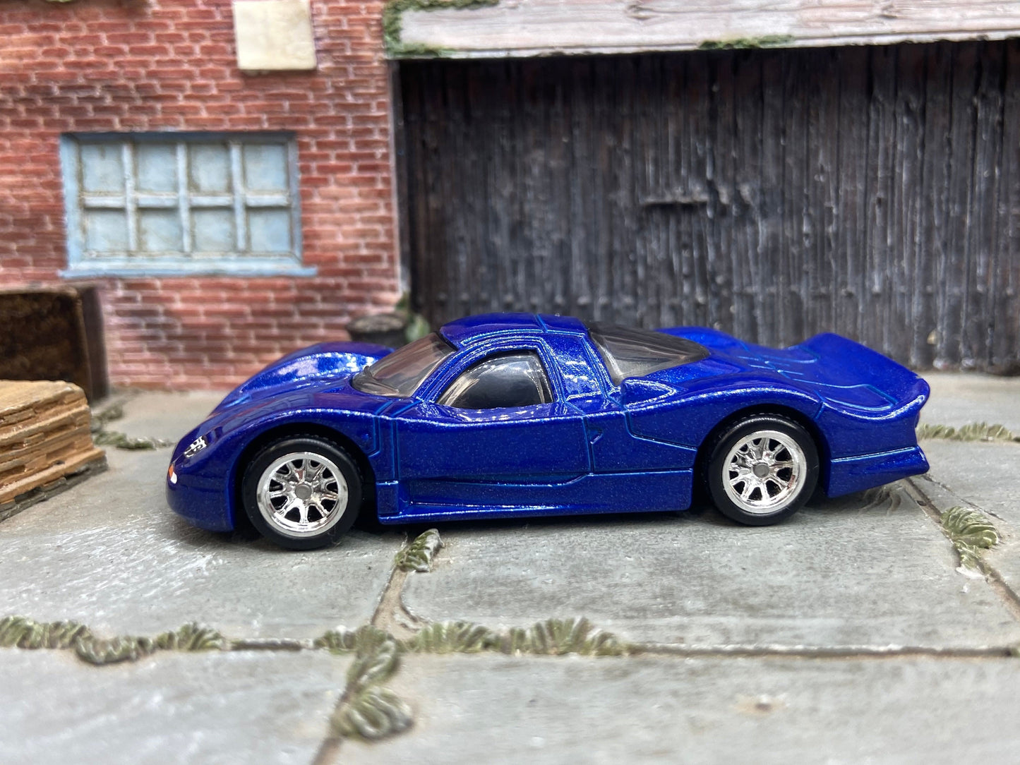 Custom Hot Wheels - Nissan R390 GT1 - Blue - Chrome BBS Wheels With Rubber Tires