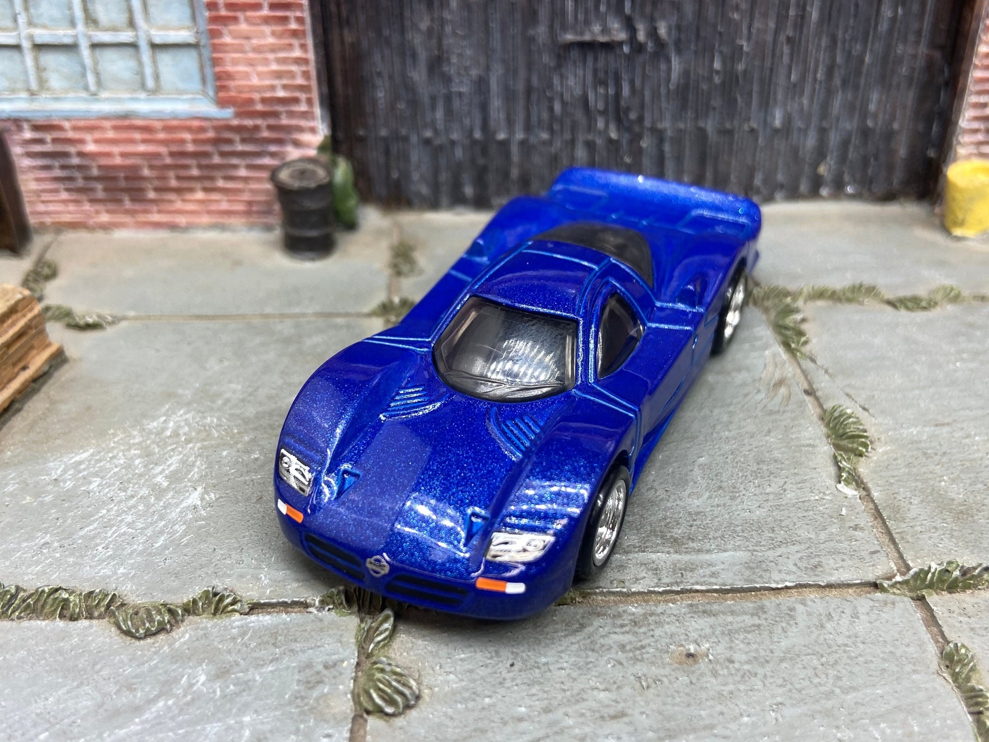 Custom Hot Wheels - Nissan R390 GT1 - Blue - Chrome BBS Wheels With Rubber Tires