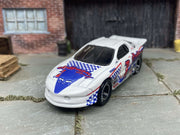 Custom Hot Wheels - Pontiac Firebird - Red White and Blue - Black and Chrome Smoothie Race Wheels - Goodyear Rubber Tires