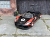 Custom Hot Wheels Porsche 918 Spyder Race Car In Black and Red With Chrome And Red 4 Spoke Wheels With Rubber Tires