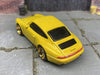 Custom Hot Wheels Porsche Carrera In Yellow With Gold 6 Spoke Studded Race Wheels With Rubber Tires