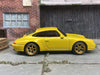 Custom Hot Wheels Porsche Carrera In Yellow With Gold 6 Spoke Studded Race Wheels With Rubber Tires