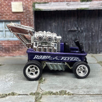 Custom Hot Wheels Radio Flyer Wagon In Blue With Chrome 5 Spoke Deep Dish Wheels With Rubber Tires