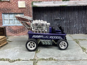 Custom Hot Wheels Radio Flyer Wagon In Blue With Chrome 5 Spoke Deep Dish Wheels With Rubber Tires