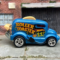 Custom Hot Wheels Roller Toaster In Blue With Chrome American Racing Wheels With Rubber Tires