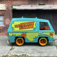 Custom Hot Wheels Scooby-Doo Mystery Machine With Orange and Yellow Racing Wheels With Rubber Tires