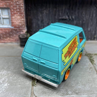 Custom Hot Wheels Scooby-Doo Mystery Machine With Orange and Yellow Racing Wheels With Rubber Tires