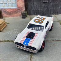 Custom Hot Wheels Stars and Stripes 1968 Mercury Cougar Dressed in Red, White and Blue with Red 5 Star Wheels with Rubber Tires