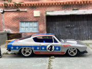 Custom Hot Wheels Stars and Stripes Plymouth Barracuda HEMI CUDA Dressed in Red, White and Blue with Chrome AMR Wheels with Rubber Tires