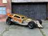 Custom Hot Wheels - Surf Crate Drag Car - Gold - Gray Mags - Goodyear Slicks