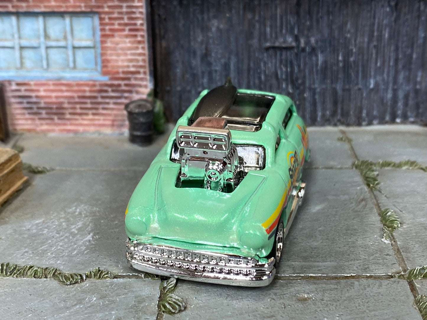 Custom Hot Wheels - Tuned Surf 'N Turf Surf Wagon - Green - Chrome American Racing Wheels - Rubber Tires