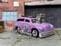 Custom Hot Wheels - Tuned Surf 'N Turf Surf Wagon - Purple - Chrome American Racing Wheels - Rubber Tires
