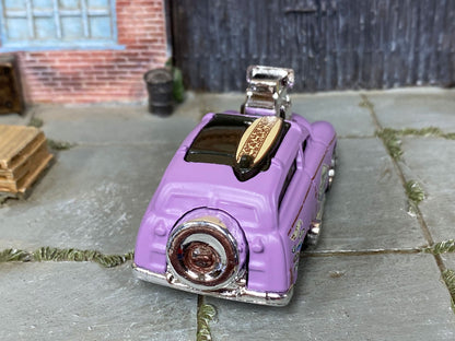 Custom Hot Wheels - Tuned Surf 'N Turf Surf Wagon - Purple - Chrome American Racing Wheels - Rubber Tires