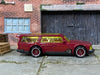 Custom Hot Wheels - Volvo 240 Drift Wagon - Burgundy - Burgundy and Chrome Steel Wheels - Rubber Tires