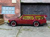 Custom Hot Wheels - Volvo 240 Drift Wagon - Burgundy - Burgundy and Chrome Steel Wheels - Rubber Tires