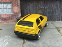 Yellow black and orange VW Golf MK2 custom Hot Wheels, view 4