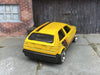 Custom Hot Wheels VW Volkswagen Golf MK2 In Yellow, Black and Orange With Black and Chrome 6 Spoke Studded Wheels and Rubber Tires