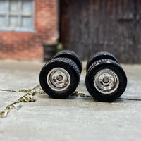 Custom Hot Wheels - Wheels and Matchbox Rubber Tires - 12/12 Chrome Steel Wheels Steelies