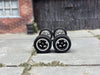 Custom Hot Wheels Wheels and Matchbox Rubber Tires and Black and Chrome 5 Spoke Deep Dish Wheels 10mm 10mm