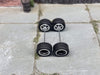 Custom Hot Wheels Wheels and Matchbox Rubber Tires and Black and Chrome 5 Spoke Deep Dish Wheels 10mm 10mm