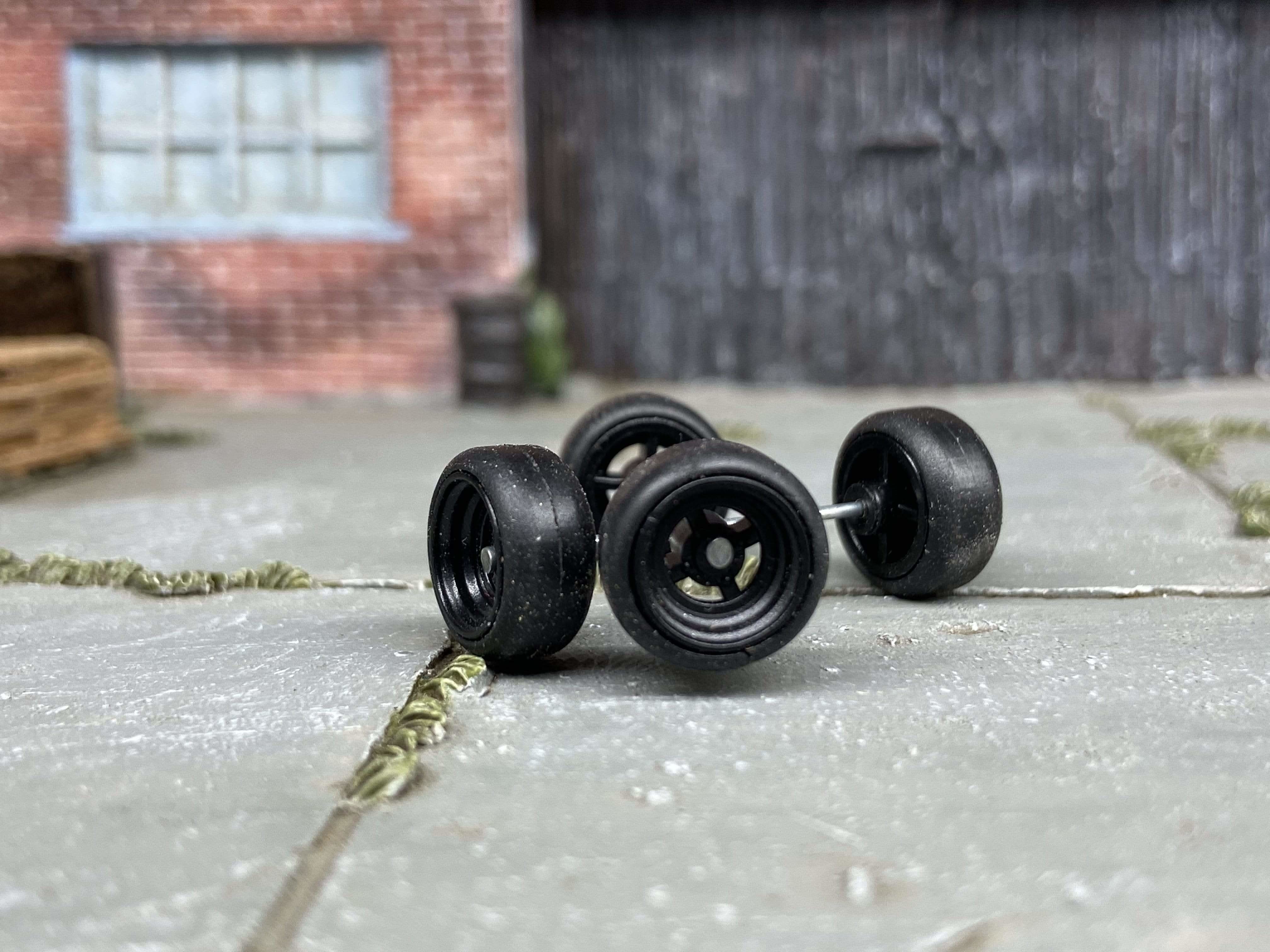 Custom Hot Wheels Wheels and Matchbox Rubber Tires - Black 4 Spoke ...