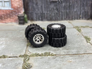 Custom Hot Wheels Wheels and Matchbox Rubber Tires - Chrome BBS Style Wheels Rubber Off Road 4X4 Tires BYOA