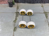 Custom Hot Wheels Wheels and Matchbox Rubber Tires - Gold 4 Spoke Wheels White Rubber Tires 10mm & 10mm