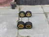 Custom Hot Wheels Wheels and Matchbox Rubber Tires - Gold Classic 5 Star Hot Rod Wheels Rubber Tires 10mm & 10mm
