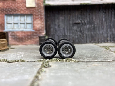 Custom Hot Wheels Wheels and Matchbox Rubber Tires - Gray 5 Spoke American Racing Wheels And Rubber Tires 10mm & 10mm