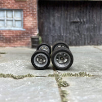 Custom Hot Wheels Wheels and Matchbox Rubber Tires - Gray 5 Spoke American Racing Wheels And Rubber Tires 10mm & 12mm