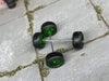 Custom Hot Wheels Wheels and Matchbox Rubber Tires - Green 4 Spoke Wheels Rubber Tires 10mm & 10mm
