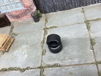 Two 13mm Firestone-lettered drag slick rubber tires, view 2